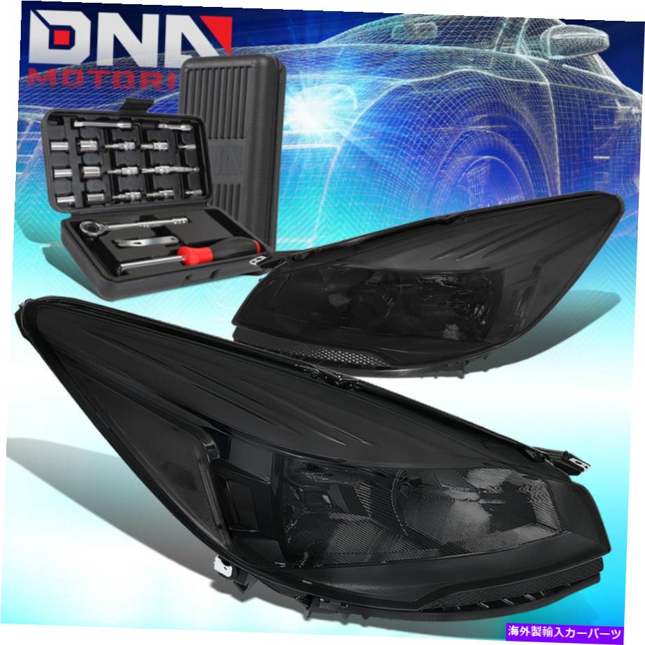 USヘッドライト 2013-2016 Ford Escape SUV 2PCSスモークスカートシグナルヘッドライトランプ+ツール F..