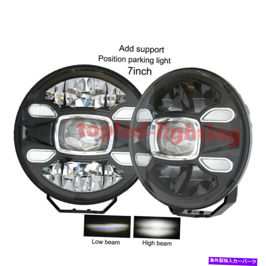 USヘッドライト Faros Ojo de Angel Led 4x4 Para Autos H4 7インチJK JK JL Rubicon Sahara Faros Ojo De Angel Led 4x4 Para Autos H4 7 inch for Jeep JK JL Rubicon Sahara