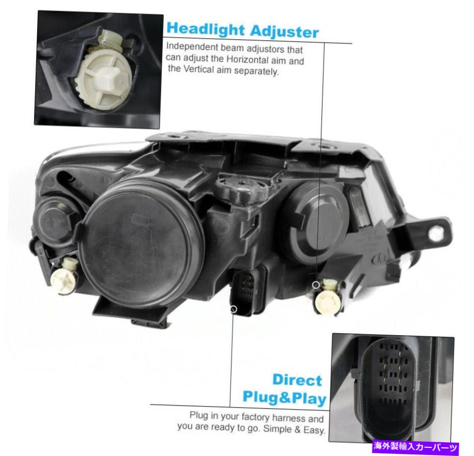 USヘッドライト 06-10フォルクスワーゲンパッセットブラックプロジェクターヘッドライトランプW /バンパーDRL LH + RH For 06-10 Volkswagen Passat Black Projector Headlights Lamps w/Bumper DRL LH+RH(2)
