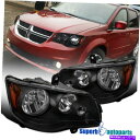 USヘッドライト 2011-2018 Grand Caravan 08-16タウン&カントリーブラックヘッドライト交換 For 2011-2018 Grand ...