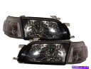 USヘッドライト Caldina ST190 / 191 MK9 1992-1996 5DガラスクリアヘッドライトブラックV1用トヨタLHD Caldina S...