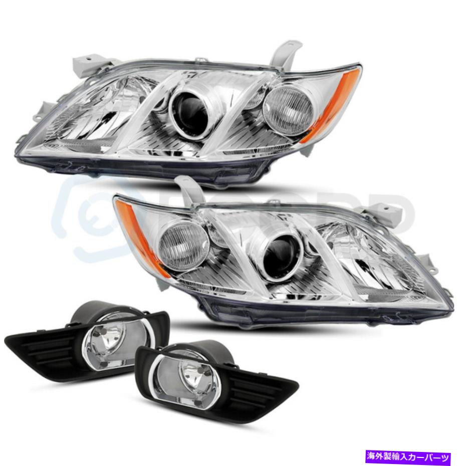 USヘッドライト FITS 2007-2009トヨタカムリフロントヘッドライトアセンブリ霧ライトセット Fits 2007-2009 Toyota Camry Front Headlights Assembly With Fog Lights Set