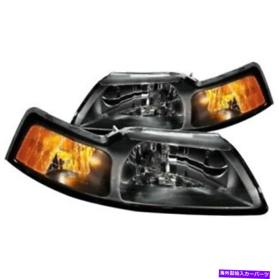 USヘッドライト Anzo 121040 Crystal Headlight 99-04 Ford Mustang Newのための2pc Anzo 121040 Crystal Headlight Set 2pc For 99-04 Ford Mustang NEW