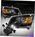 USヘッドライト 08-10グランドキャラバン交換用ヘッドライトランプアセンブリブラックW / 50W 6K HID FOR 08-10 GRAND CARAV...