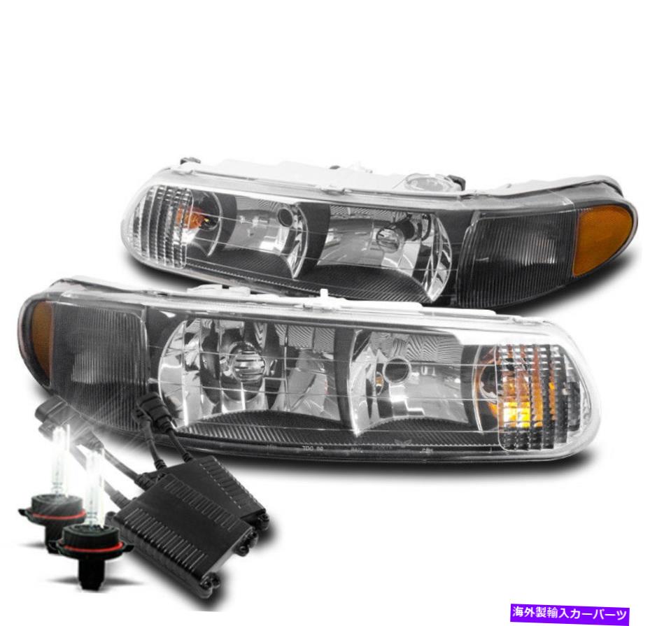 USヘッドライト 97-05ビュイックセンチュリー/ 97-04リーガルクリスタルスタイルブラックヘッドライトW / 50W 8K HID FOR 97-05 BUICK CENTURY/97-04 REGAL CRYSTAL STYLE BLACK HEADLIGHTS W/50W 8K HID