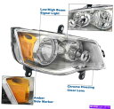 USヘッドライト 2008-16タウン&カントリー/ 2011-19グランドキャラバンクロームヘッドライトW / LED DRLランプ For 2008-16 ...