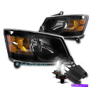 USヘッドライト 08-10グランドキャラバンクリスタル交換ヘッドライトランプブラックW / 50W 8K HID FOR 08-10 GRAND CARAVA...
