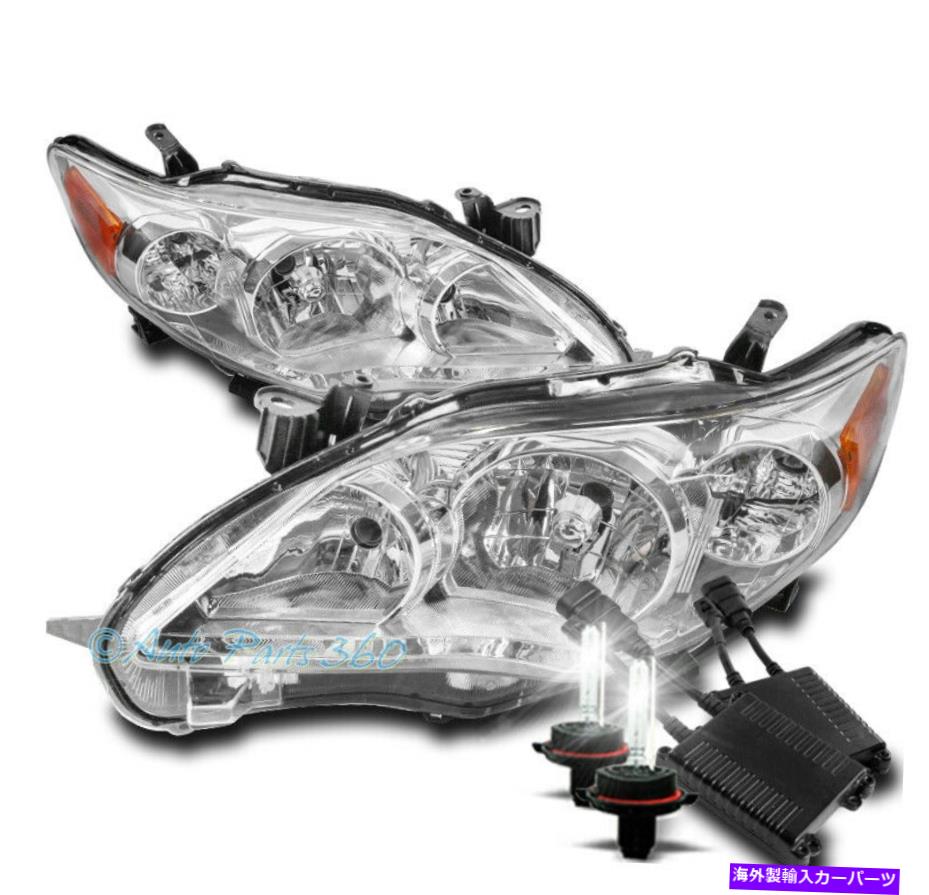 USヘッドライト 11-13トヨタカローラ交換ヘッドライトヘッドランプランプクロームW / 50W 6K HID For 11-13 Toyota Corolla Replacement Headlight Headlamp Lamp Chrome w/50W 6K HID