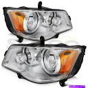 USヘッドライト Chrysler Town&Country 08-16 Dodge Grand Caravan 11-19ペアのためのクロムヘッドライト Ch...