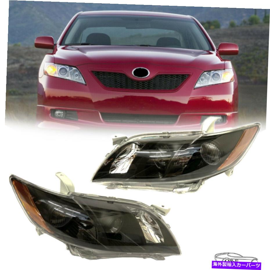 USヘッドライト 2009年2009年トヨタカムリブラックヘッドライト左右のヘッドランプセット For 2007 2009 Toyota Camry Black Headlights Left and Right Headlamps Set