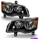 USヘッドライト 2011-2018 Dodge Grand Caravan 2008-2016 Town&Country L + R BLACK Headli...