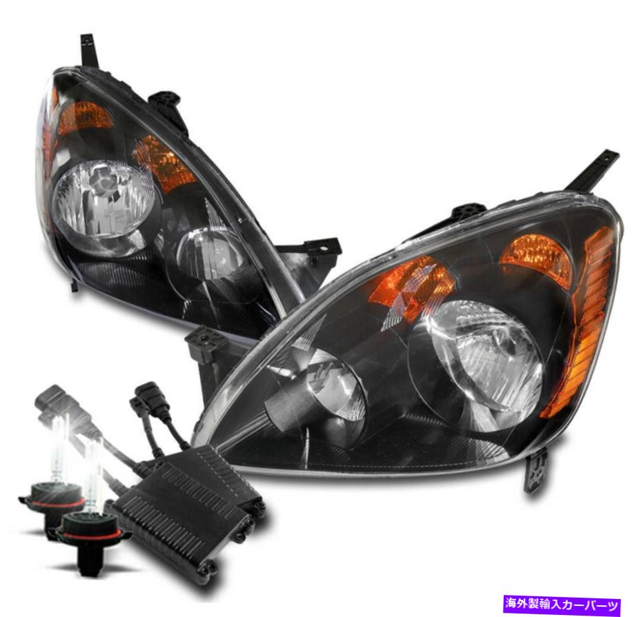 USヘッドライト 2005年2006ホンダCR-V CRVブラック交換ヘッドライトランプW / 50W 6000K HID For 2005 2006 Honda CR-V CRV Black Replacement Headlights Lamps w/50W 6000K HID