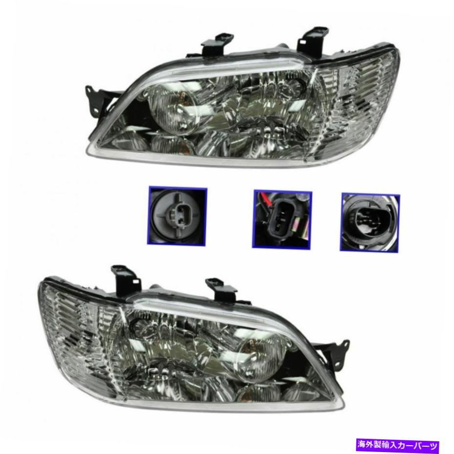 USヘッドライト Headlights Headlamps左右ペア02-03 Mitsubishi Lancerの場合 Headlights Headlamps Left & Right Pair Set NEW for 02-03 Mitsubishi Lancer