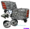 USヘッドライト Crystal Headlight W / Bumper Fog Chrome + 8K HID 04-15 Titan / 05-07 Armada Pickup CRYSTAL HEADLIGHT W/BUMPER FOG CHROME+8K HID FOR 04-15 TITAN/05-07 ARMADA PICKUP(2)