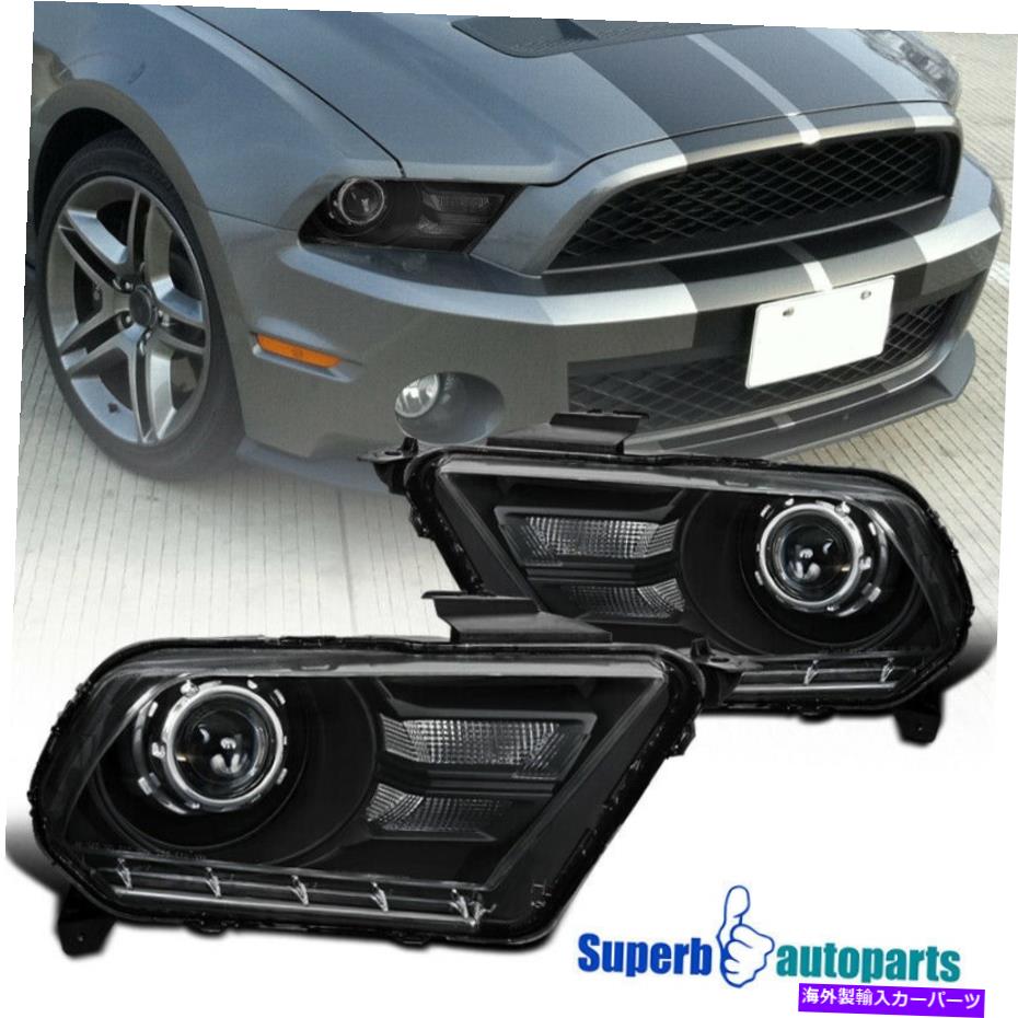 USヘッドライト 2010-2014フォードマスタング独特のブラックプロジェクターヘッドライトヘッドランプ For 2010-2014 Ford Mustang Distinctive Black Projector Headlights Head Lamps