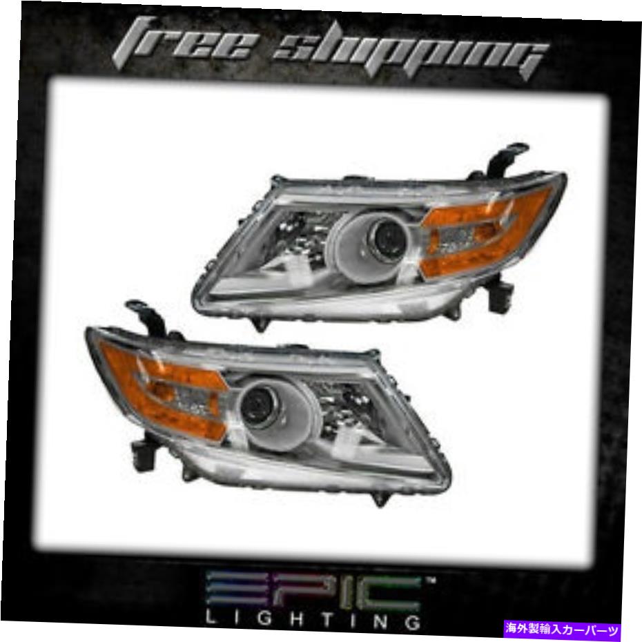 USヘッドライト フィット2011-13ホンダオデッセイヘッドライトヘッドランプペア左右セット Fits 2011-13 Honda Odyssey Headlights Headlamps Pair Left Right Set