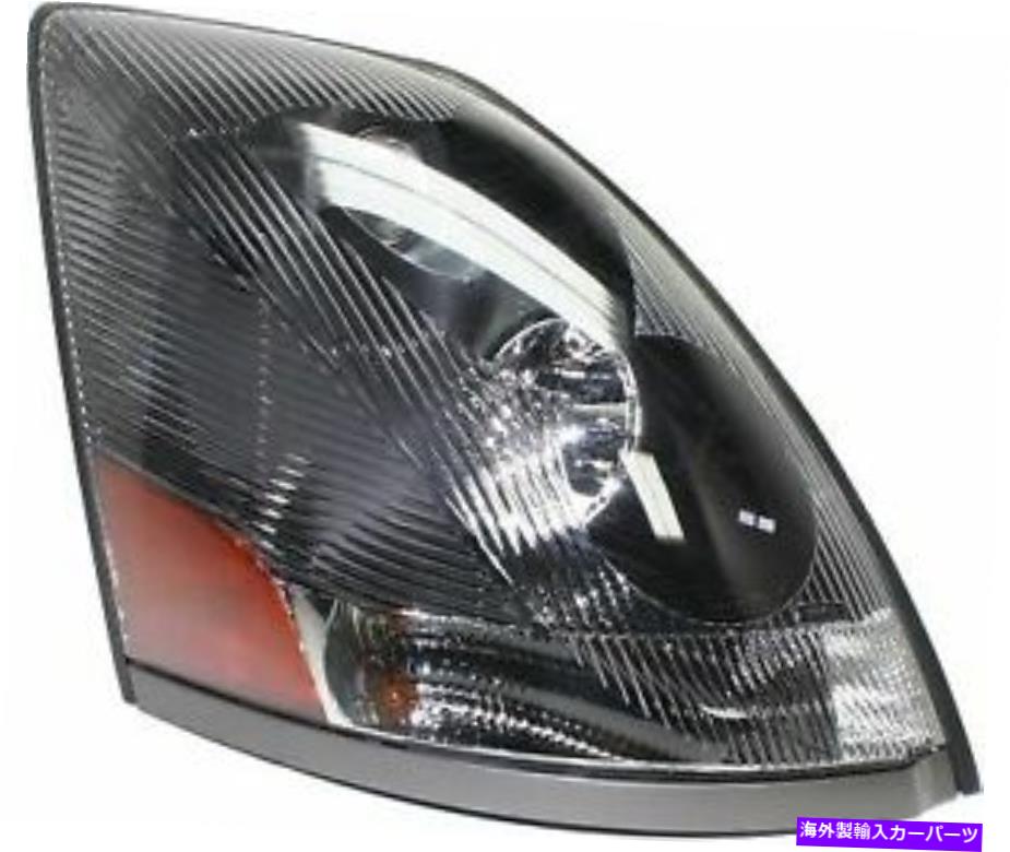 USヘッドライト 旅客側クリアレンズ。 2004-2015ボルボVNLのためのブラックインテリアヘッドライト Pas..