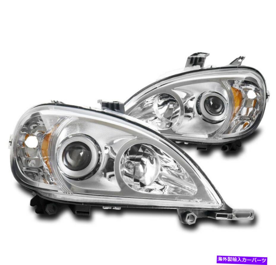 USヘッドライト 98-05 Mercedes-Benz MLクラスW163 Chrome Projectorヘッドライト左+右ペア FOR 98-05 MERCEDES-BENZ ML-CLASS W163 CHROME PROJECTOR HEADLIGHT LEFT+RIGHT PAIR