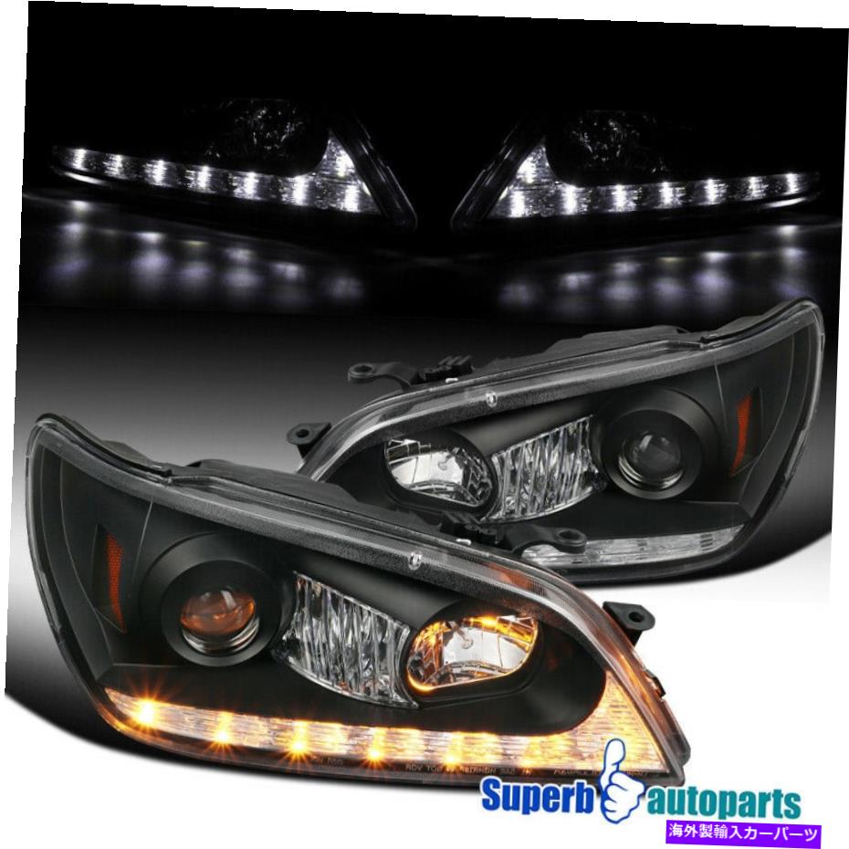 USヘッドライト 2001から2005年のLEXUS IS300黒プロジェクターヘッドライトW / LEDシグナルストリップ For 2001-2005 Lexus IS300 Black Projector Headlights w/ LED Signal Strip