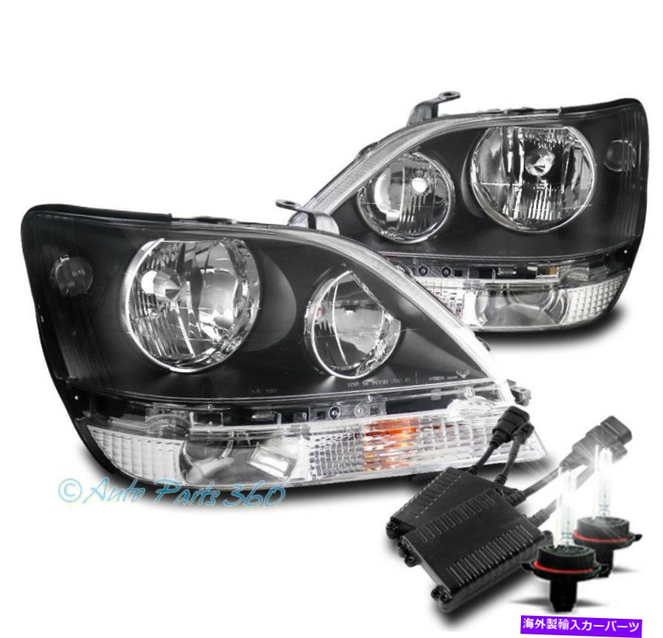 USヘッドライト 99-03 LEXUS RX300クリスタルスタイルのブラックヘッドライトヘッドランプランプW / 50W 8K HID FOR 99-03 LEXUS RX300 CRYSTAL STYLE BLACK HEADLIGHTS HEADLAMP LAMP W/50W 8K HID