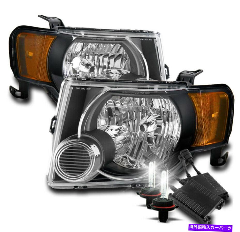 USヘッドライト 2008-2012フォードエスケープブラック交換ヘッドライトヘッドランプW / 50W 6000K HID FOR 2008-2012 FORD ESCAPE BLACK REPLACEMENT HEADLIGHTS HEADLAMPS W/50W 6000K HID