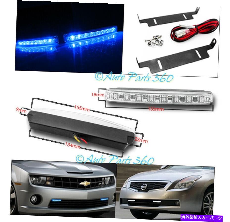 スモークヘッド 43 USヘッドライト 05 06 07ドッジマグナムブラック/スモークヘッドライトW /バンパーブルーLED DRL + Xenon HID F