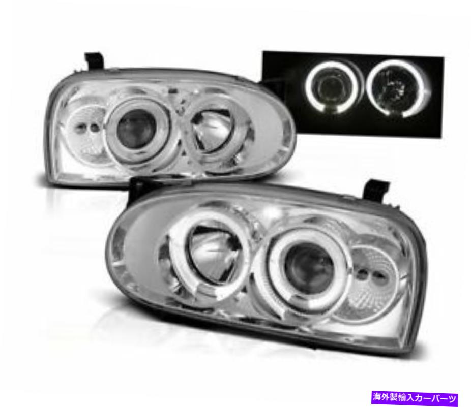 USヘッドライト ヘッドランプヘッドライトVWゴルフ3 1991-1997天使の目？Chrome LHD Headlamps Headlight Vw Golf 3 1991-1997 Angel Eyes?Chrome LHD