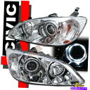 USwbhCg 04-05 Honda Civic Coupe Sedan Halo Angel Eye ProjectorwbhCgRH + LH 04-05 Honda Civic Coupe Sedan Halo Angel Eye Projector Headlights RH + LH