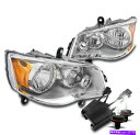 USヘッドライト 2008-16タウン&カントリー/ 2011-19グランドキャラバンクロームヘッドライトランプ+ 50W 8K HID For 2008-16...