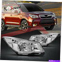 USヘッドライト クロム/クリアファクトリースタイルハロゲンヘッドライトヘッドライトヘッドランプSubaru Forester Chrome/Clear Factory Style HALOGEN Headlight HeadLamps for 14-16 Subaru Forester(2)