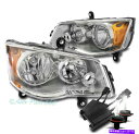 USヘッドライト 08-16 Chrysler Town&Country / 11-19グランドキャラバンヘッドライトクローム+ 50W 6K HID For ...