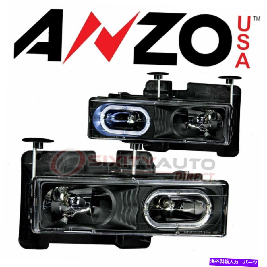 USヘッドライト Anzousa Headlight 1992-1999 GMC K1500郊外 - 電気照明ZL AnzoUSA Headlight Set for 1992-1999 GMC K1500 Suburban - Electrical Lighting zl