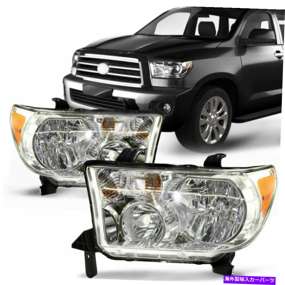 USヘッドライト Toyota Tundra 2007-2013用の2 RH＆LHヘッドライトヘッドランプクリアレンズの新しいセット New Set of 2 RH & LH Headlight Headlamp Clear Lens For Toyota Tundra 2007-2013