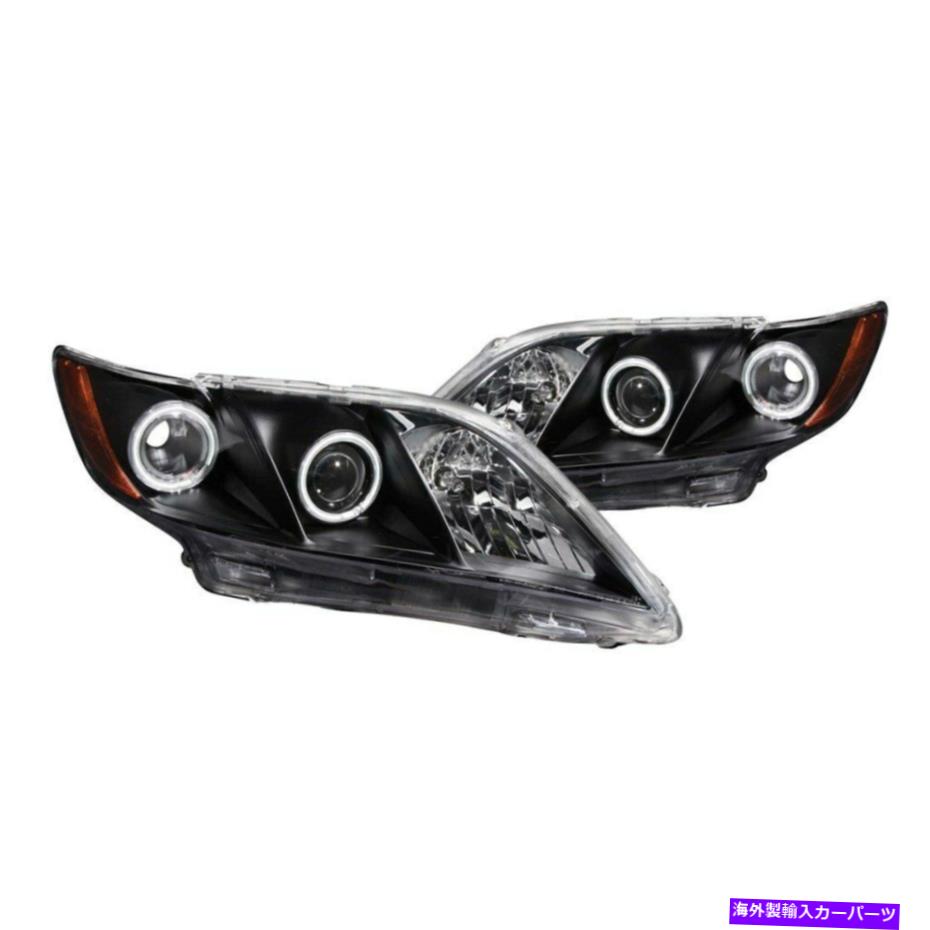 USヘッドライト トヨタカムリー2007-2009アナゾ121181ブラックCCFL Haloプロジェクターヘッドライト For Toyota Camry 2007-2009 Anzo 121181 Black CCFL Halo Projector Headlights