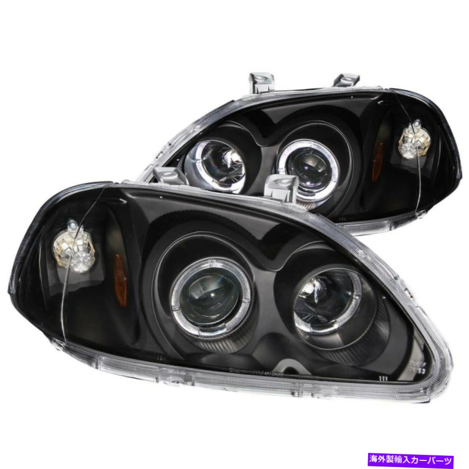 USヘッドライト 121068 Anzoヘッドライトランプドライバー＆旅客サイドNEW LH RH用ホンダシビック 121068 Anzo Headlight Lamp Driver & Passenger Side New LH RH for Honda Civic【並行輸入品】
