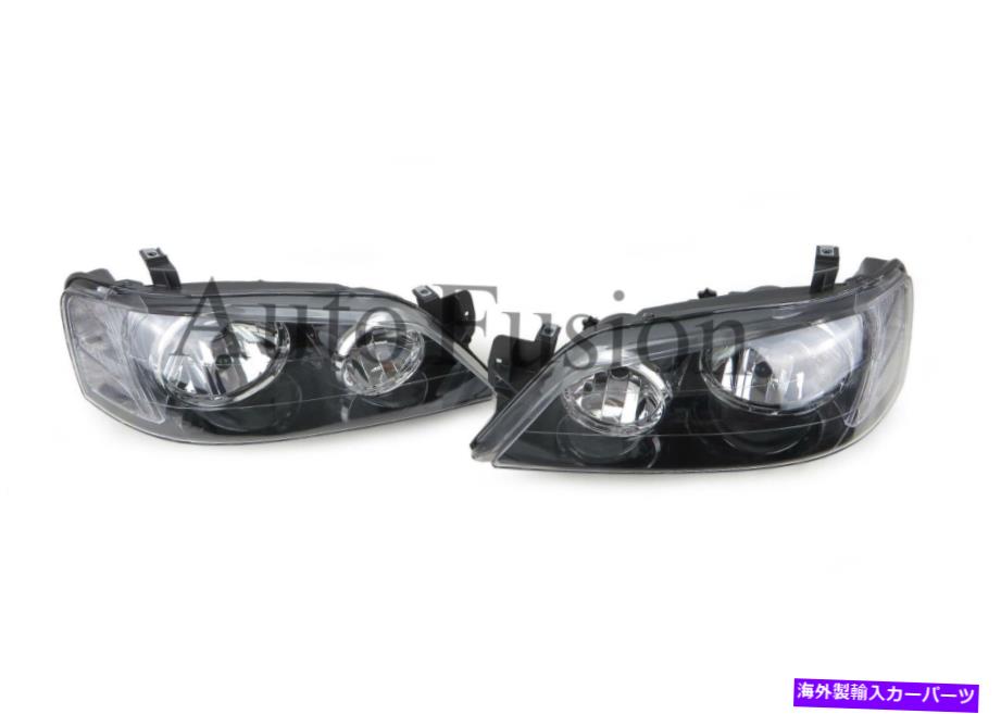 USヘッドライト Ford Falcon BA＆BF、XT / Futuraのためのブラックインサートとヘッドライトペア（2002-2005） Headlights Pair With Black Insert For Ford Falcon BA&BF, XT/Futura (2002-2005)