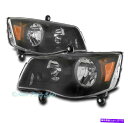 USヘッドライト 08-16 Chrysler Town&Country / 11-19 Dodge Grand Caravan Headlights Lamp...