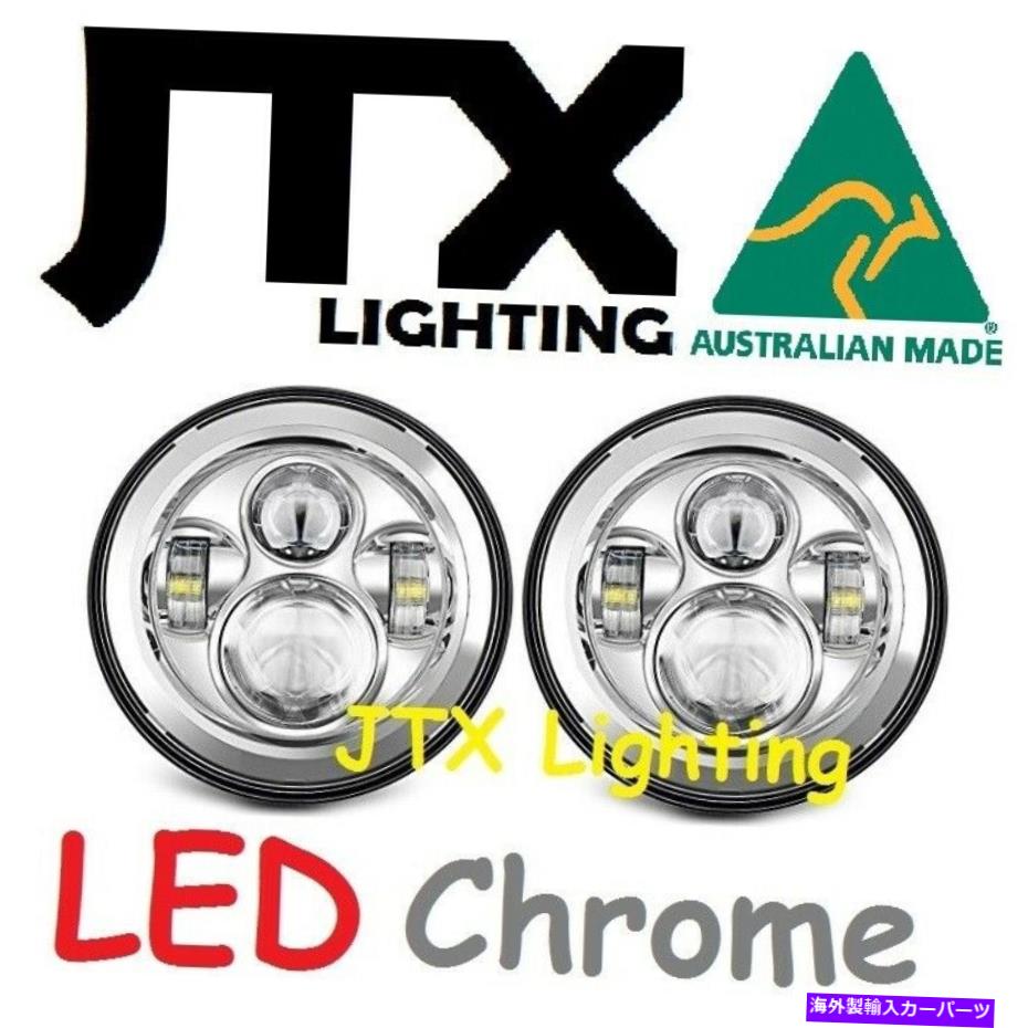 USヘッドライト JTX 7 "LEDヘッドライトChrome Ford Mustang GT Shelby Fastback Convertible JTX 7" LED Headlights Chrome Ford Mustang GT Shelby Fastback Convertible