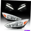 USwbhCg 2015N2016 2017 2018tH[htH[JXnQw / LED DRLNwbhCgwbhvZbg 2015 2016 2017 2018 Ford Focus Halogen w/LED DRL Chrome Headlights Headlamps Set