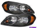 USヘッドライト フィット06-13 Chevy Impala / 06-07モンテカルロヘッドライトブラックW /琥珀色のレンズ Fits 06-13 Chevy Impala/06-07 Monte Carlo Headlights Black w/Amber Lens(2)