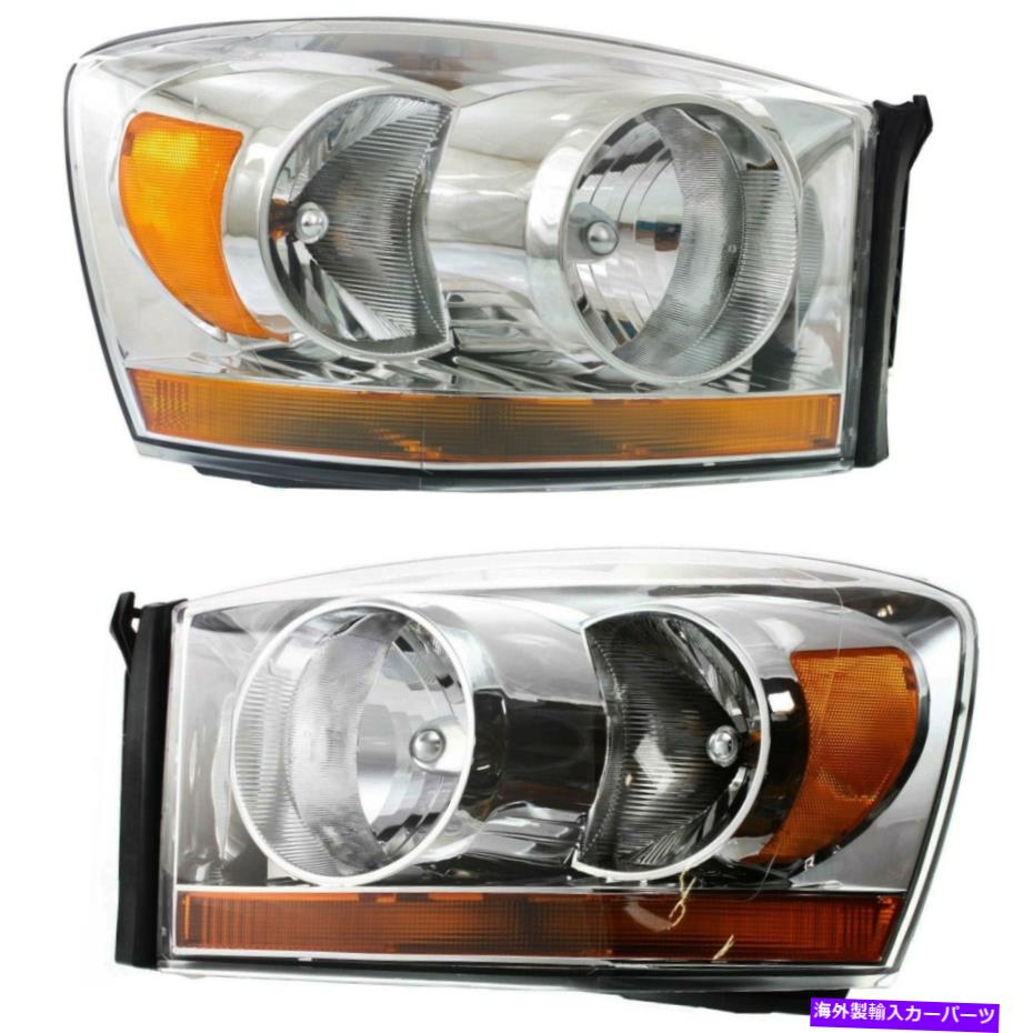 USヘッドライト 2006年のドッジRAM 1500クロムインテリアのハロゲンヘッドライトセット Halogen Headli..