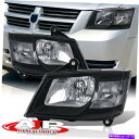 USヘッドライト 2008-2010 Dodge Grand Caravanのためのブラックヘッドライトランプシグナルアセンブリペア Black Head Li...