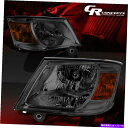 USヘッドライト Pair Smoked琥珀側のヘッドライトランプLH + RHは2008-2010 Dodge Grand Caravan PAIR SMOK...