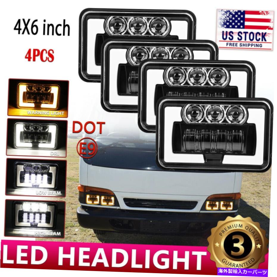 USヘッドライト GMCいすゞのベーストラックのための4ピース4x6 "LEDヘッドライトハイローローシールさ..