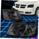 USヘッドライト 08-10 Dodge Grand Caravanスモークハウジングヘッドライトクリアコーナーシグナルランプ For 08-10 Dodge ...