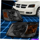 USヘッドライト 08-10 Dodge Grand Caravanスモークハウジングヘッドライトアンバーコーナーシグナルランプ For 08-10 Dodge...