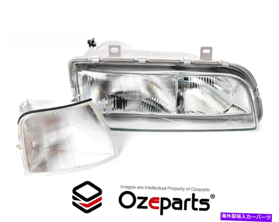 USヘッドライト Ford Falcon Ea Eb Ed 88~91の角の透き具のセット Set of RH Right Head Lamp With Corner Light Clear For Ford Falcon EA EB ED 88~91