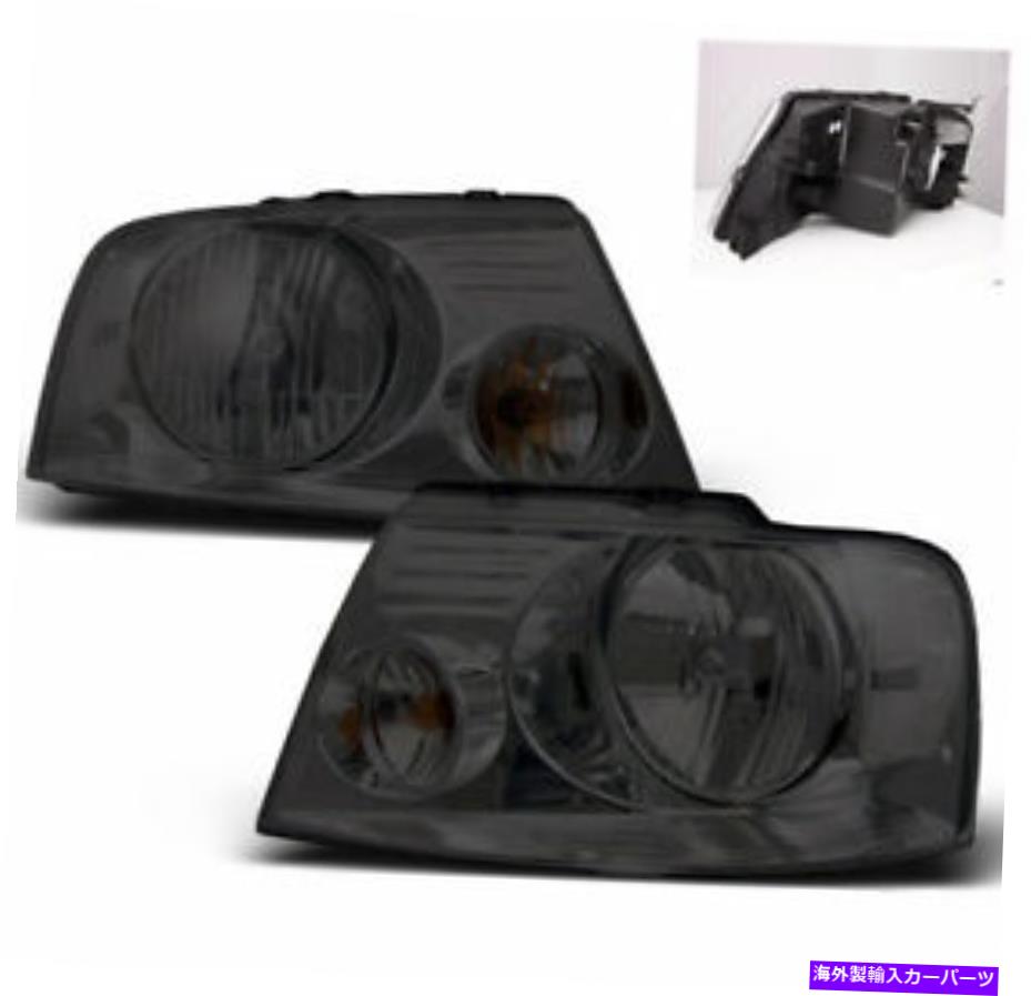 USヘッドライト 2004-2008フォードF-150ピックアップトラックのフロントクリスタルスモークヘッドライトヘッドランプ新しいL + R 2004-2008 FORD F-150 PICKUP TRUCK FRONT CRYSTAL SMOKE HEADLIGHT HEADLAMP NEW L+R