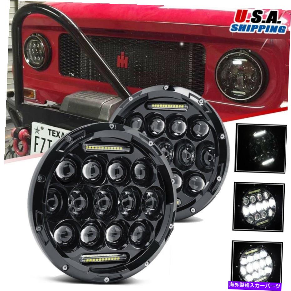 USإåɥ饤 ݥȤΤ2775WťӡLEDإåɥ饤DRL 1973-1980 2X 7 Inch 75W Dual Beam LED Headlight DRL For International Scout II 1973-1980