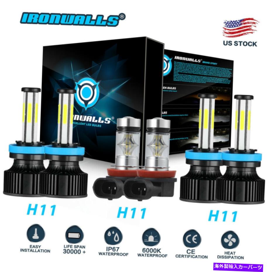 USヘッドライト トヨタタコマのために2016-2019 2020 LEDヘッドライト高＆ローフォグライトホワイト電球 For Toyota Tacoma 2016-2019 2020 LED Headlight High&Low Fog Light White Bulbs